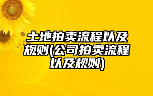 土地拍賣(mài)流程以及規則(公司拍賣(mài)流程以及規則)