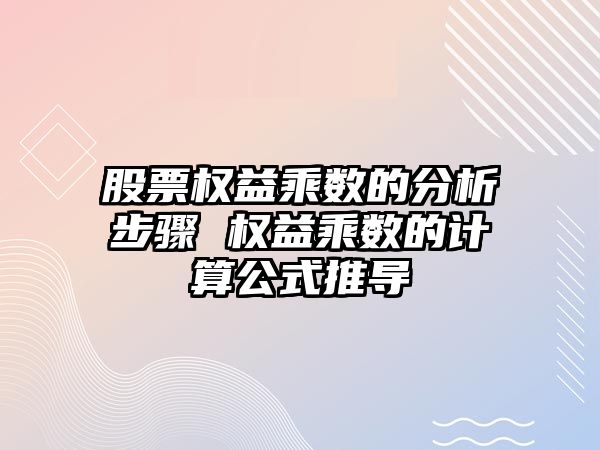 股票權益乘數的分析步驟 權益乘數的計算公式推導