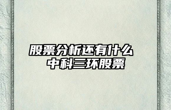 股票分析還有什么 中科三環(huán)股票