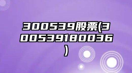 300539股票(300539180036)