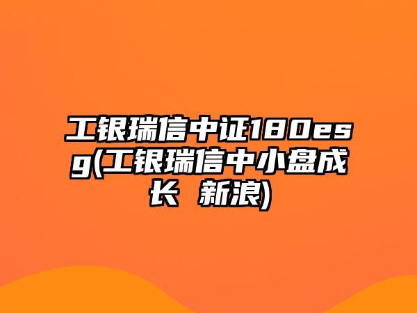 工銀瑞信中證180esg(工銀瑞信中小盤(pán)成長(cháng) 新浪)