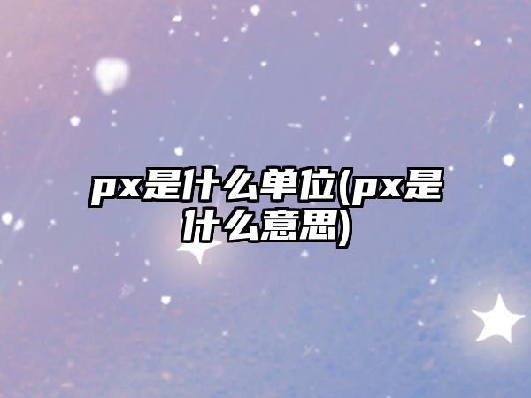 px是什么單位(px是什么意思)