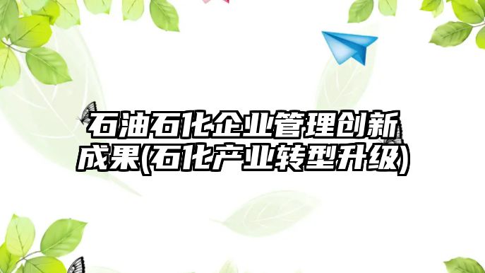 石油石化企業(yè)管理創(chuàng  )新成果(石化產(chǎn)業(yè)轉型升級)