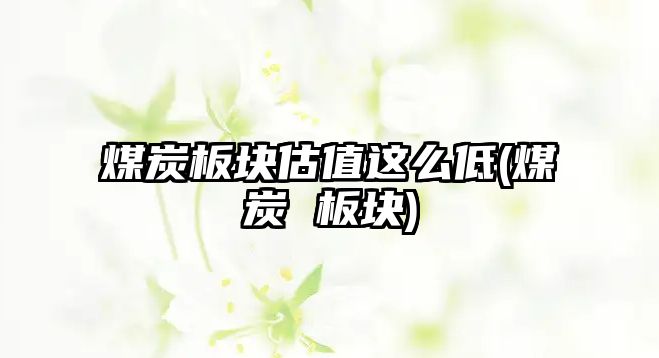 煤炭板塊估值這么低(煤炭 板塊)