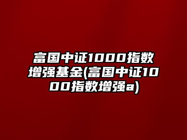 富國中證1000指數增強基金(富國中證1000指數增強a)