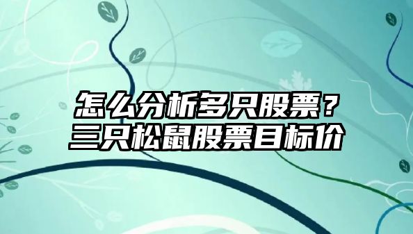 怎么分析多只股票？三只松鼠股票目標價(jià)