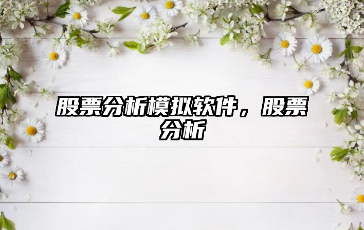 股票分析模擬軟件，股票分析