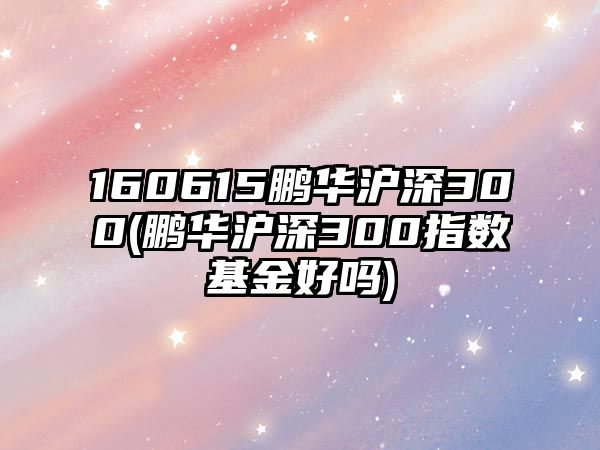 160615鵬華滬深300(鵬華滬深300指數基金好嗎)