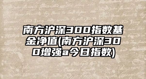 南方滬深300指數基金凈值(南方滬深300增強a今日指數)