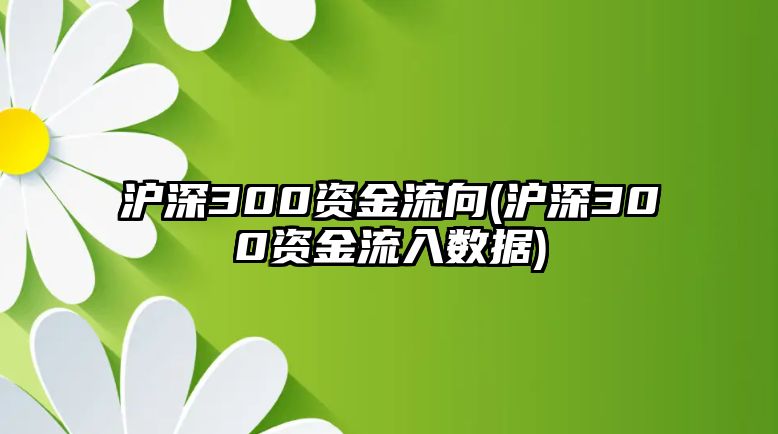 滬深300資金流向(滬深300資金流入數據)