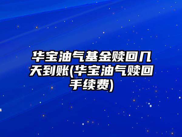 華寶油氣基金贖回幾天到賬(華寶油氣贖回手續費)