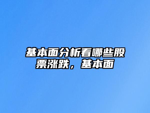 基本面分析看哪些股票漲跌，基本面