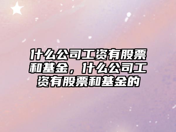 什么公司工資有股票和基金，什么公司工資有股票和基金的