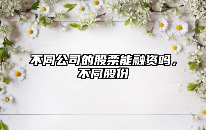 不同公司的股票能融資嗎，不同股份