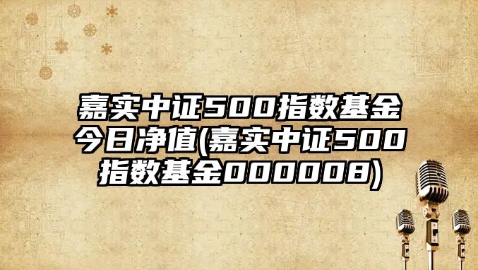 嘉實(shí)中證500指數基金今日凈值(嘉實(shí)中證500指數基金000008)