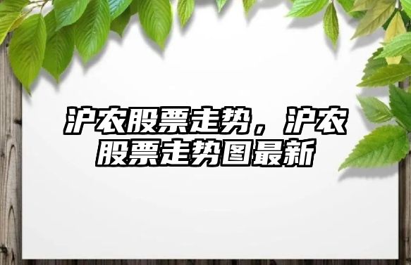 滬農股票走勢，滬農股票走勢圖最新