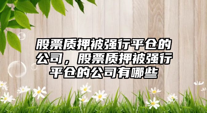 股票質(zhì)押被強行平倉的公司，股票質(zhì)押被強行平倉的公司有哪些