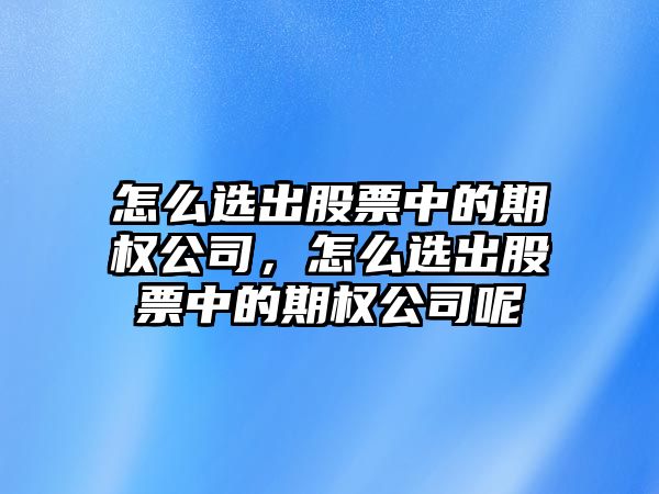 怎么選出股票中的期權公司，怎么選出股票中的期權公司呢