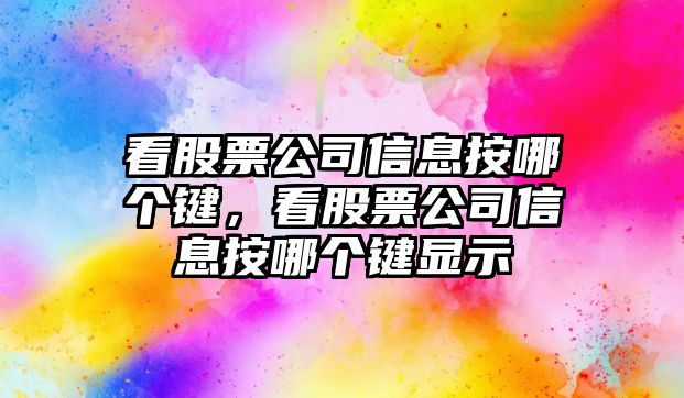 看股票公司信息按哪個(gè)鍵，看股票公司信息按哪個(gè)鍵顯示