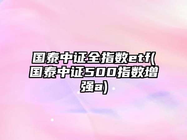 國泰中證全指數etf(國泰中證500指數增強a)