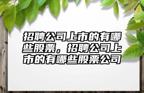 招聘公司上市的有哪些股票，招聘公司上市的有哪些股票公司