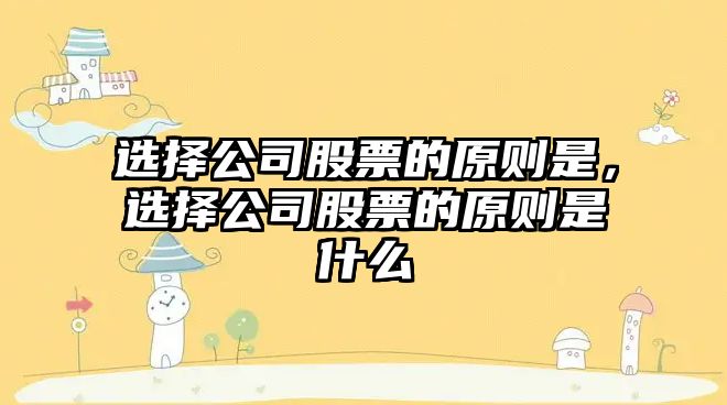 選擇公司股票的原則是，選擇公司股票的原則是什么