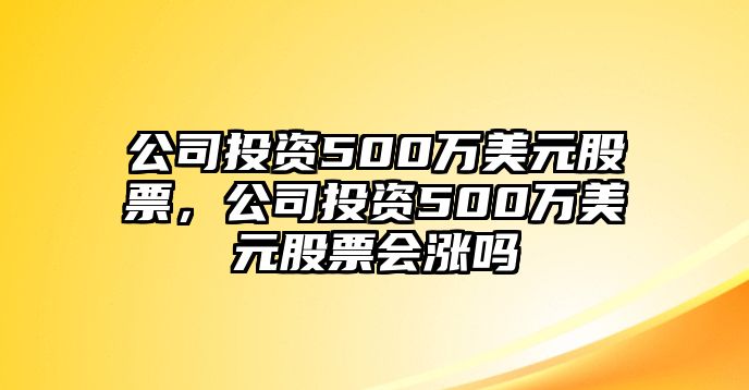 公司投資500萬(wàn)美元股票，公司投資500萬(wàn)美元股票會(huì )漲嗎