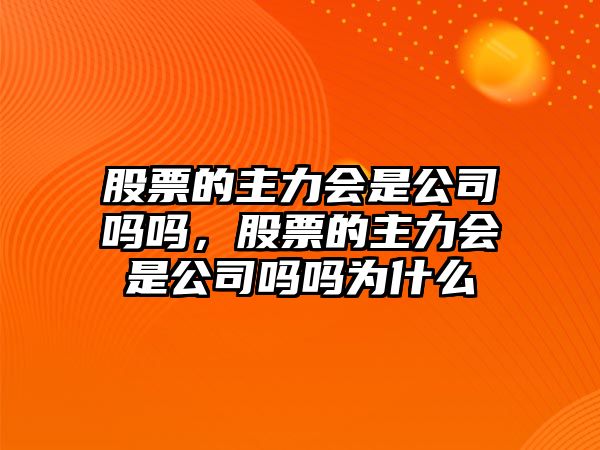 股票的主力會(huì )是公司嗎嗎，股票的主力會(huì )是公司嗎嗎為什么