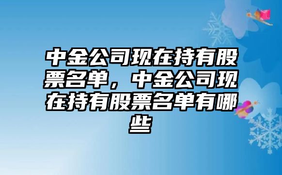 中金公司現在持有股票名單，中金公司現在持有股票名單有哪些