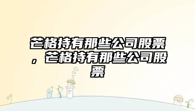 芒格持有那些公司股票，芒格持有那些公司股票