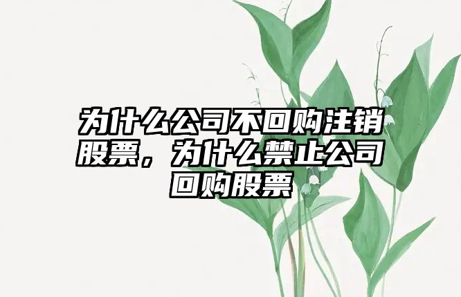 為什么公司不回購注銷(xiāo)股票，為什么禁止公司回購股票