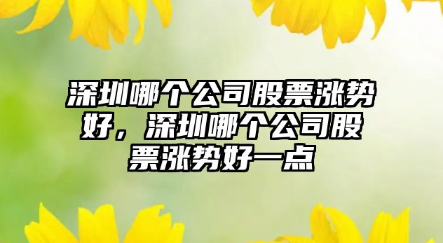 深圳哪個(gè)公司股票漲勢好，深圳哪個(gè)公司股票漲勢好一點(diǎn)