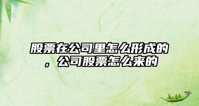 股票在公司里怎么形成的，公司股票怎么來(lái)的