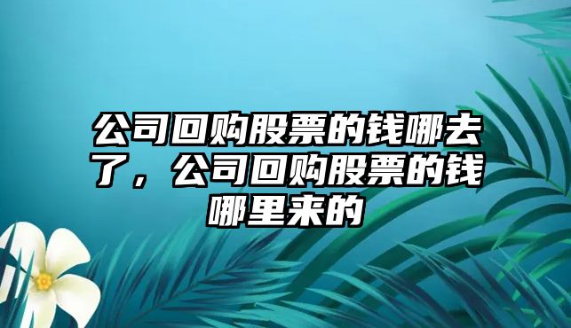 公司回購股票的錢(qián)哪去了，公司回購股票的錢(qián)哪里來(lái)的