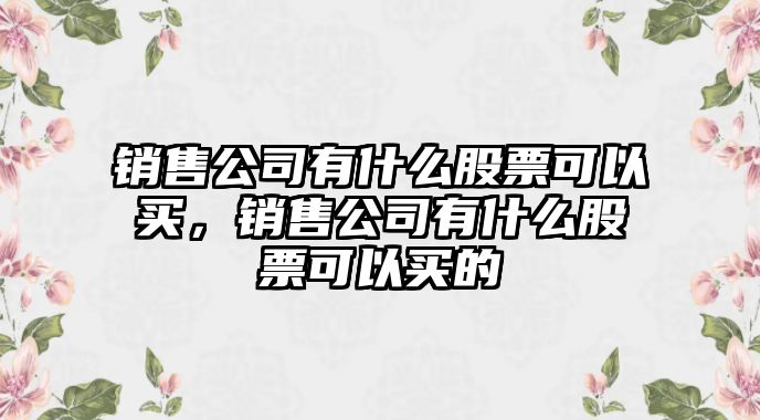 銷(xiāo)售公司有什么股票可以買(mǎi)，銷(xiāo)售公司有什么股票可以買(mǎi)的