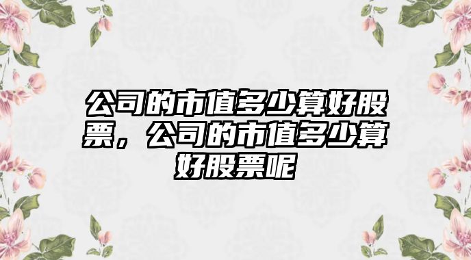 公司的市值多少算好股票，公司的市值多少算好股票呢