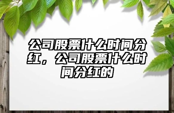 公司股票什么時(shí)間分紅，公司股票什么時(shí)間分紅的