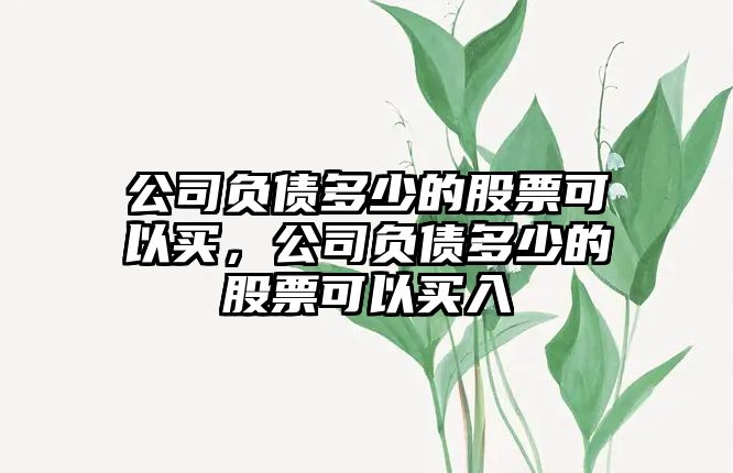 公司負債多少的股票可以買(mǎi)，公司負債多少的股票可以買(mǎi)入